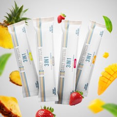 Lovie Style stick pack poured into coffee or smoothie