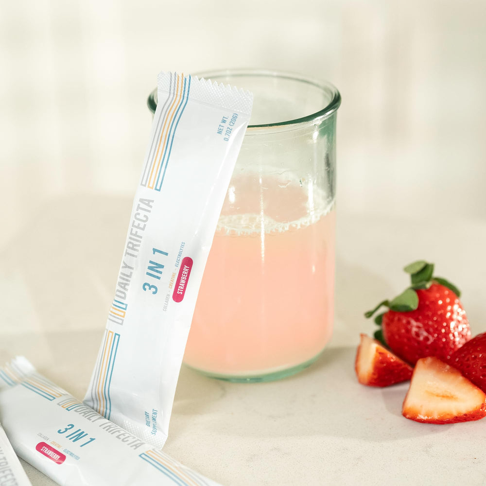 Lovie Style Daily Trifecta label close-up highlights monk fruit sweetener