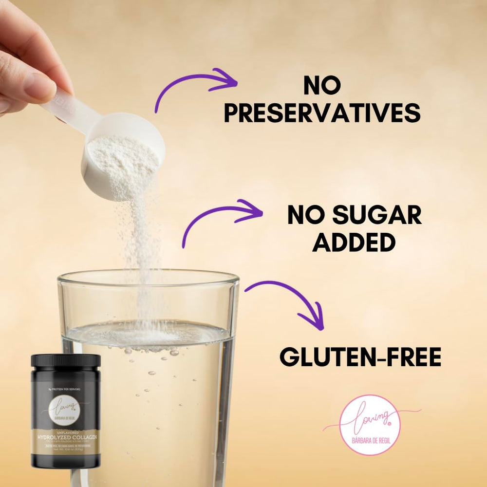 LOVING IT BÁRBARA DE REGIL hydrolyzed collagen mixing into coffee or juice.