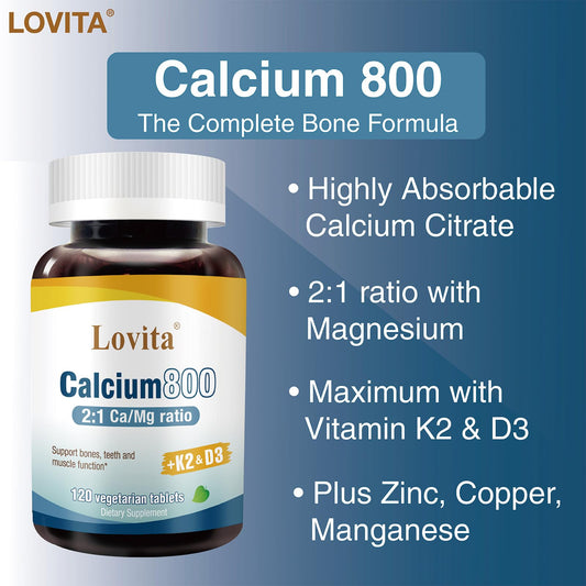 LOVITA Calcium Citrate tablets close-up suitable for daily bone care