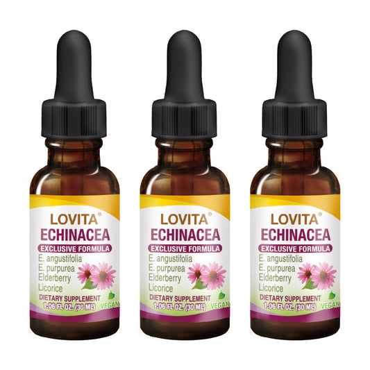 Lovita Echinacea Extract Liquid bottle with dropper for easy immune-support dosing.