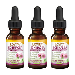 Lovita Echinacea Extract Liquid bottle with dropper for easy immune-support dosing.