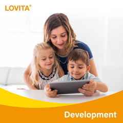 Kid-friendly dosing with Lovita Omega-3 softgels for daily use.