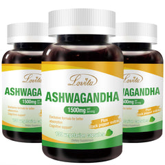 Lovita KSM-66 Ashwagandha bottle showcasing vegan capsules for daily energy support.