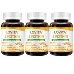 Lovita Lecithin 1000mg softgel close-up showing high potency for daily wellness
