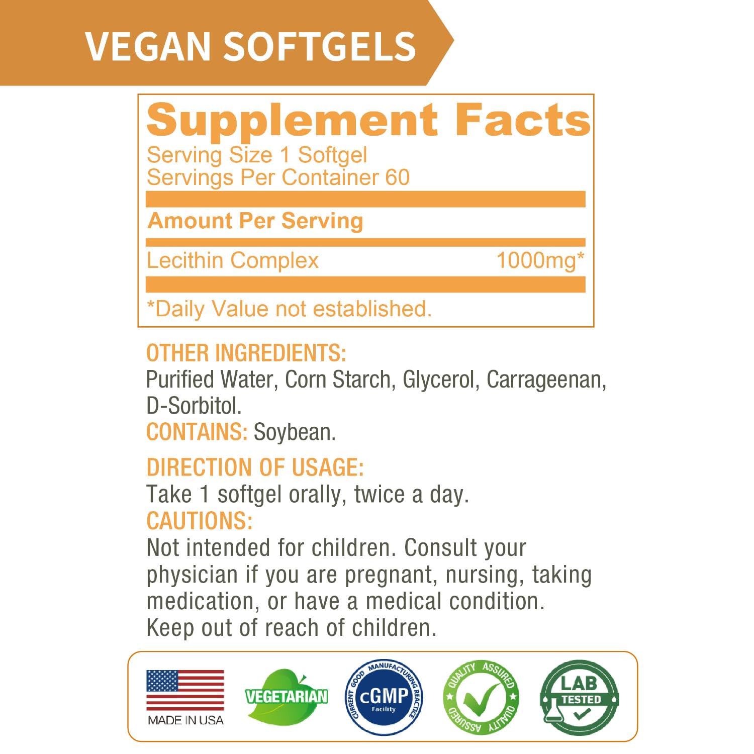 Lovita Lecithin 35% phosphatidylcholine content graphic