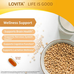 Lovita softgel close-up, easy ingestion for busy days
