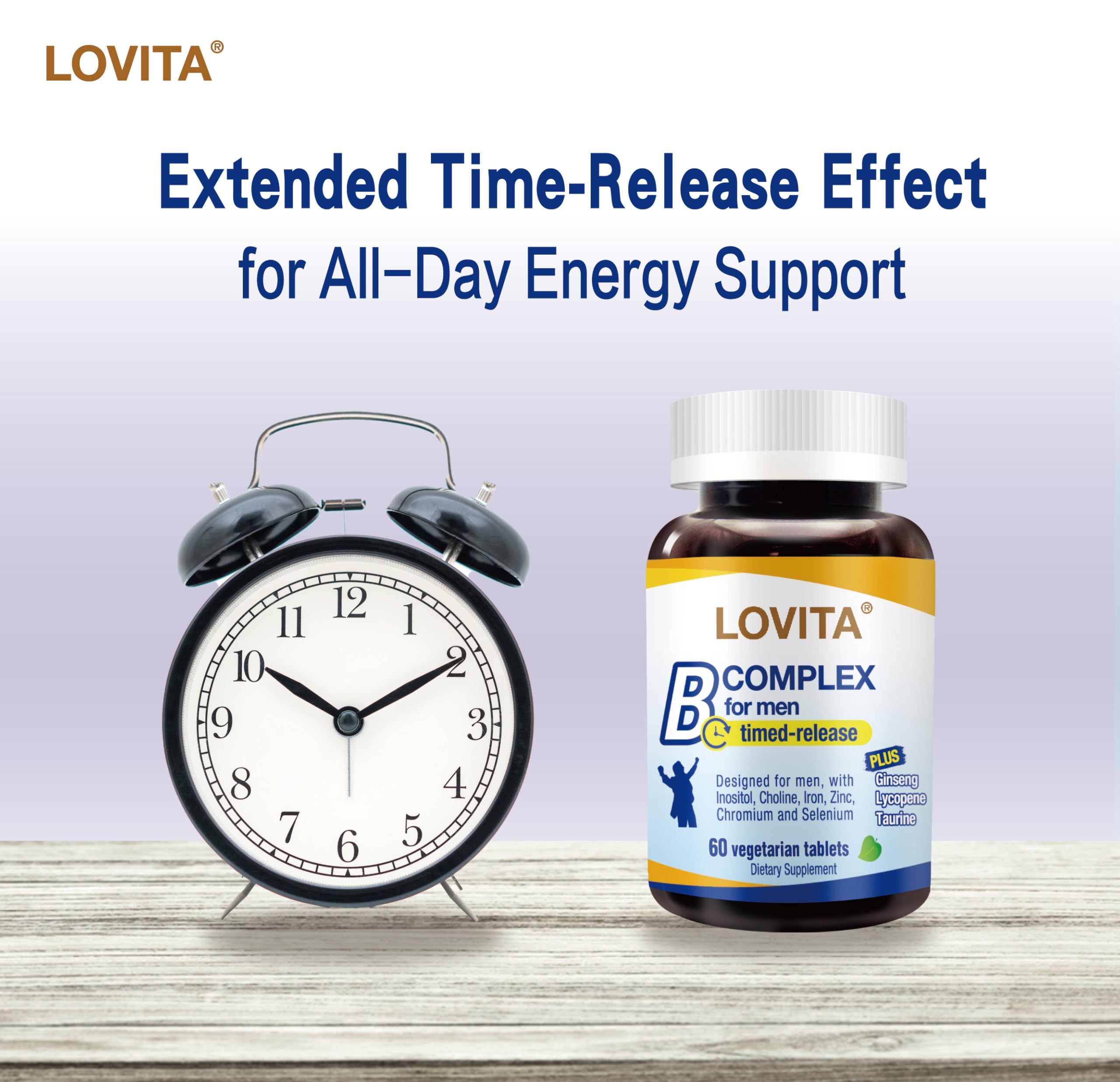 Lovita label close-up shows added nutrients and B-complex ingredients