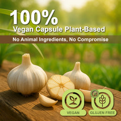 Lifestyle image of LOVITA garlic capsules supporting daily wellness.