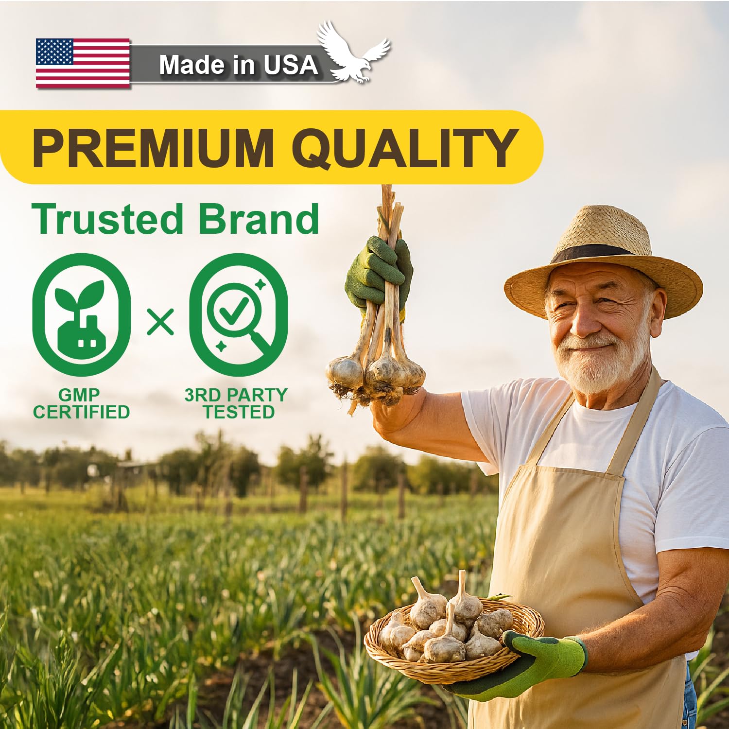 LOVITA Odorless Garlic Extract ingredients panel with vegan capsule symbol