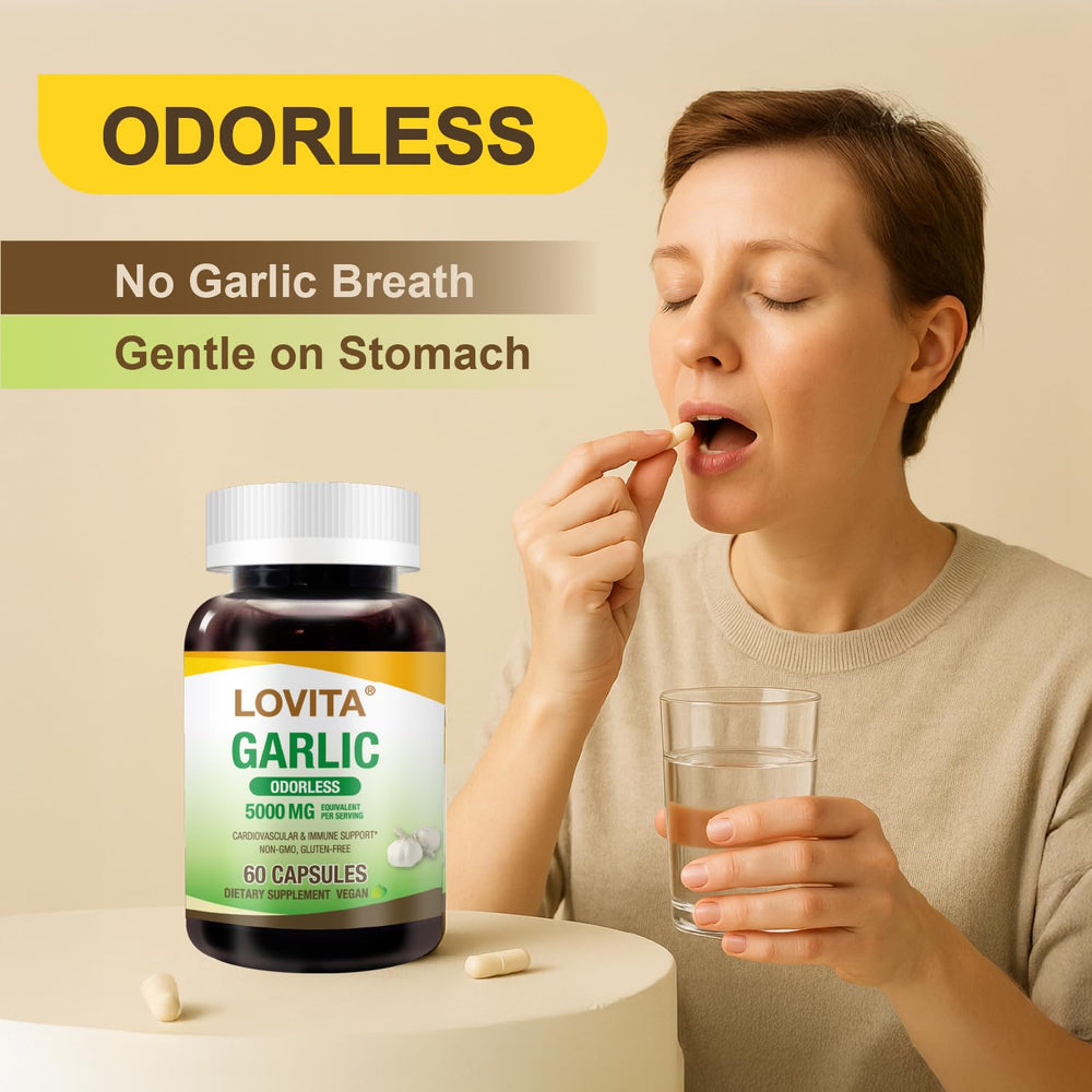 LOVITA Odorless Garlic Extract pouring capsules for daily supplementation