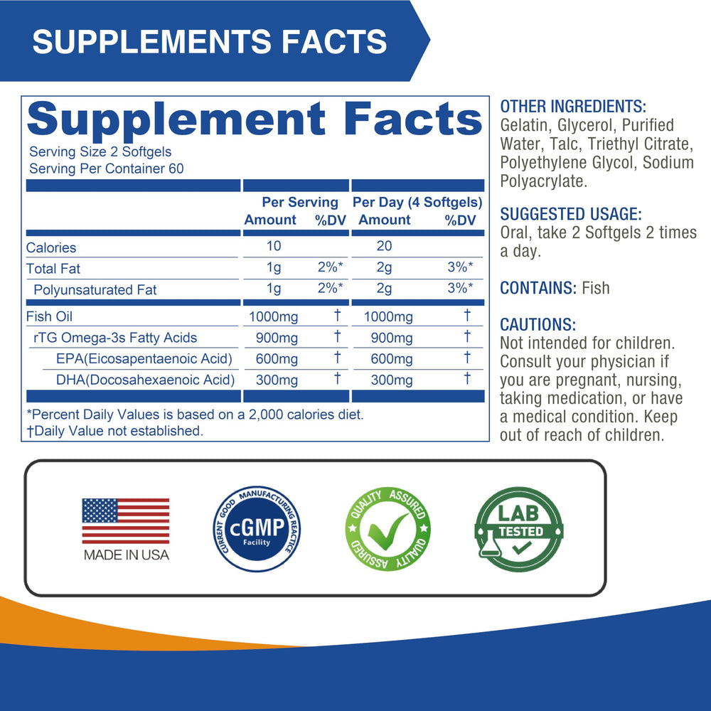 Purified LOVITA Omega-3 softgels for clean taste and quality