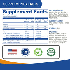 Purified LOVITA Omega-3 softgels for clean taste and quality