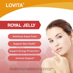 Lovita Royal Jelly 20-HDA close-up shows rich royal jelly composition.