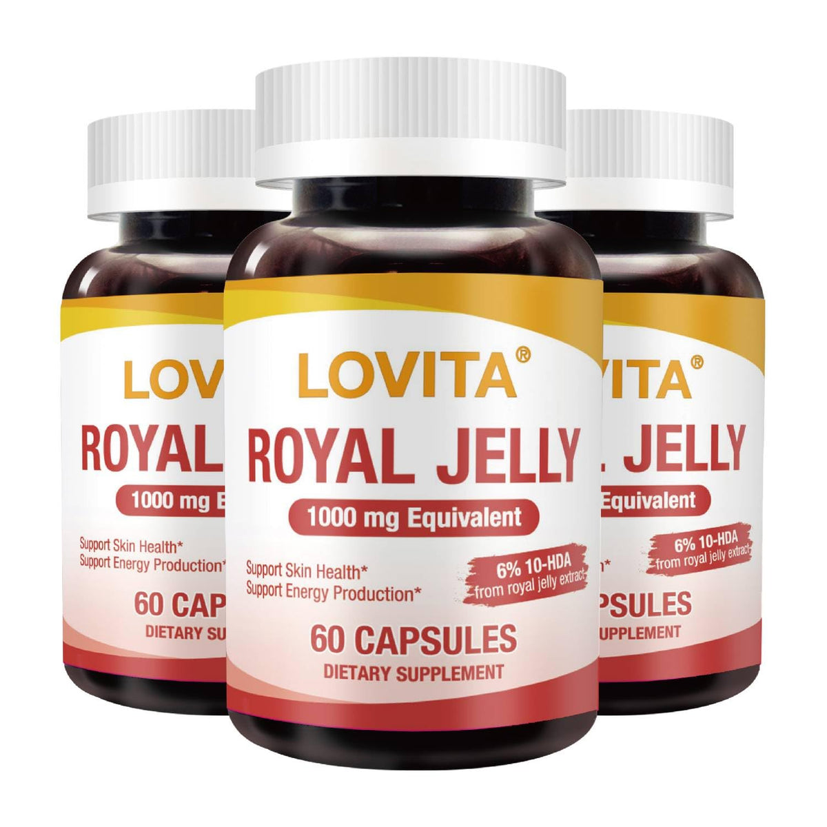 Lovita Royal Jelly capsules pack3 close-up highlighting premium superfood.