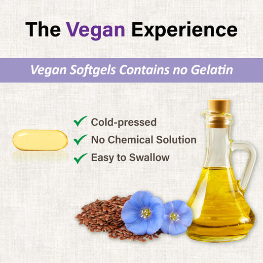 LOVITA softgels closeup emphasizes odorless daily omega-3 intake.