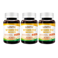 LOVITA sustained-release B12 tablets pack 3 front view for steady energy