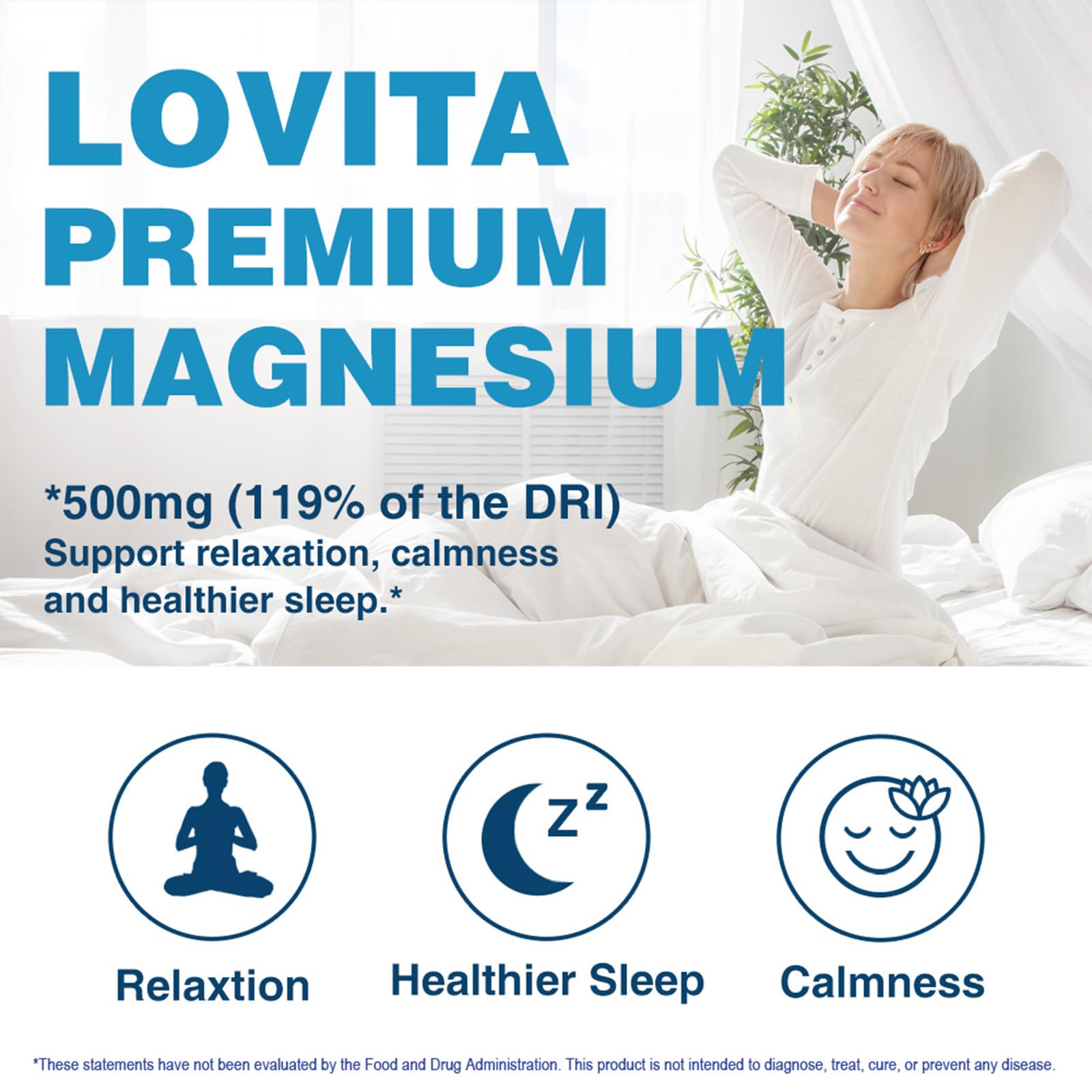 Lovita packaging displays vegan, gluten-free magnesium formula