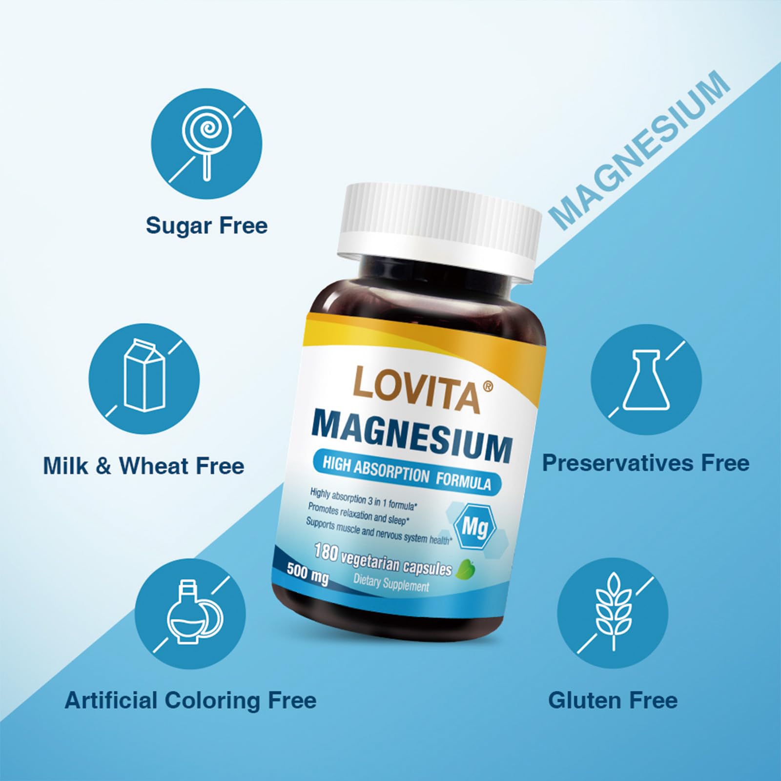 Lovita capsules being poured, supporting a gentle bedtime routine