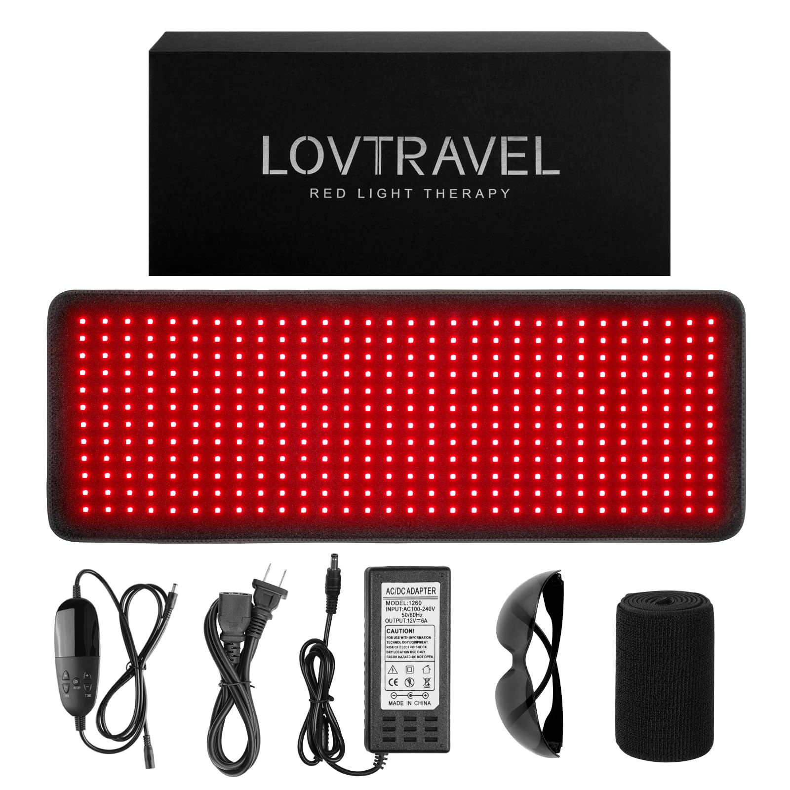 LOVTRAVEL 360pcs LED red 660nm pad provides broad treatment coverage.