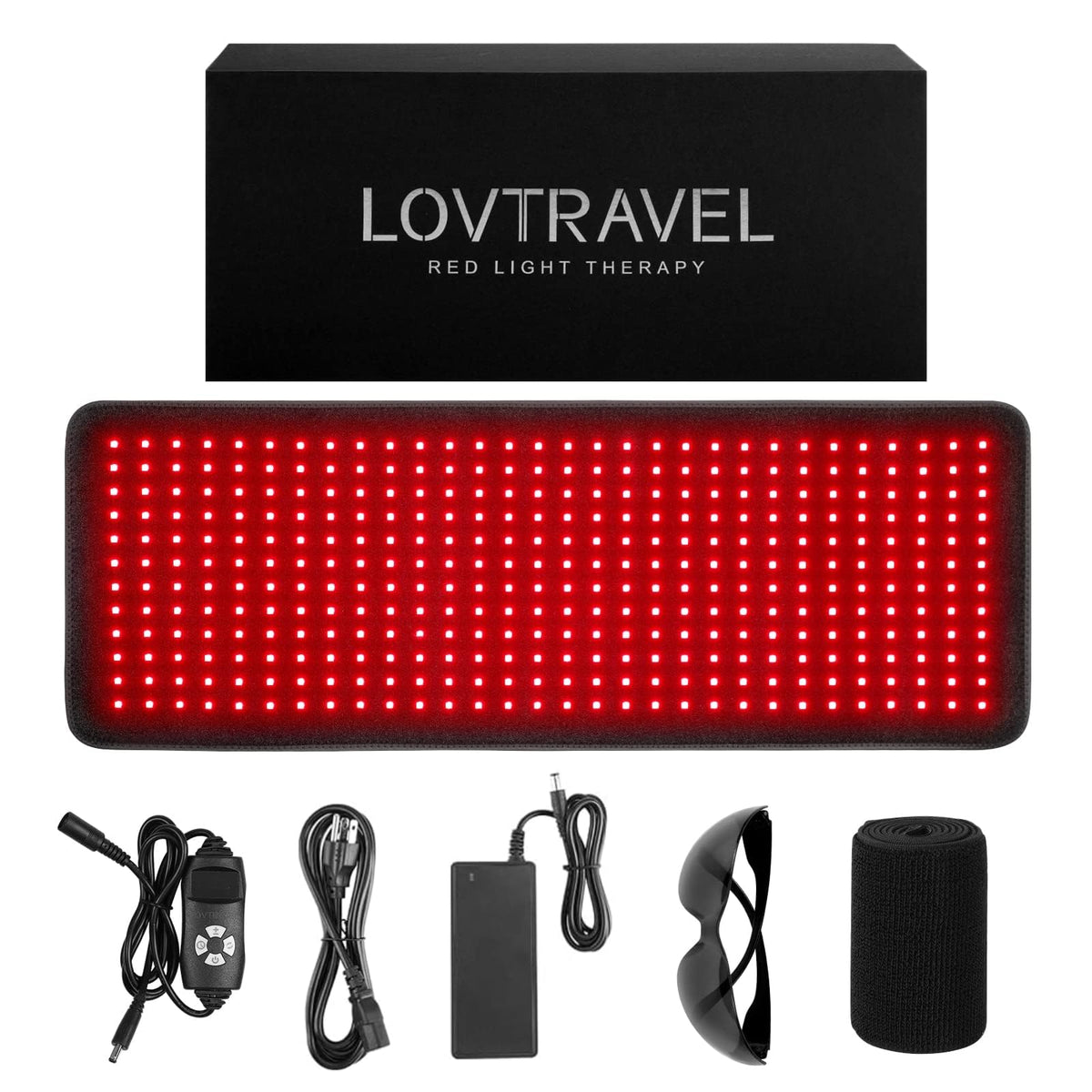 LOVTRAVEL 360pcs LED red and infrared pad, top view for full-body treatment coverage.