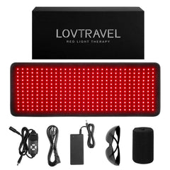LOVTRAVEL 360pcs LED red and infrared pad, top view for full-body treatment coverage.