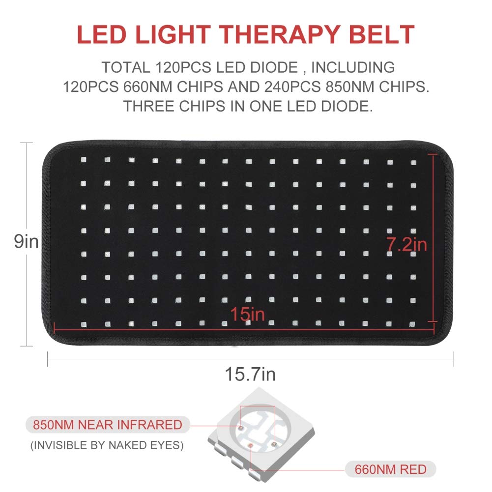 LOVTRAVEL infrared 850nm pad for deeper reach across muscles