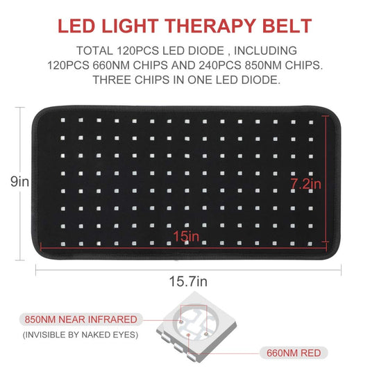 LOVTRAVEL infrared 850nm pad for deeper reach across muscles