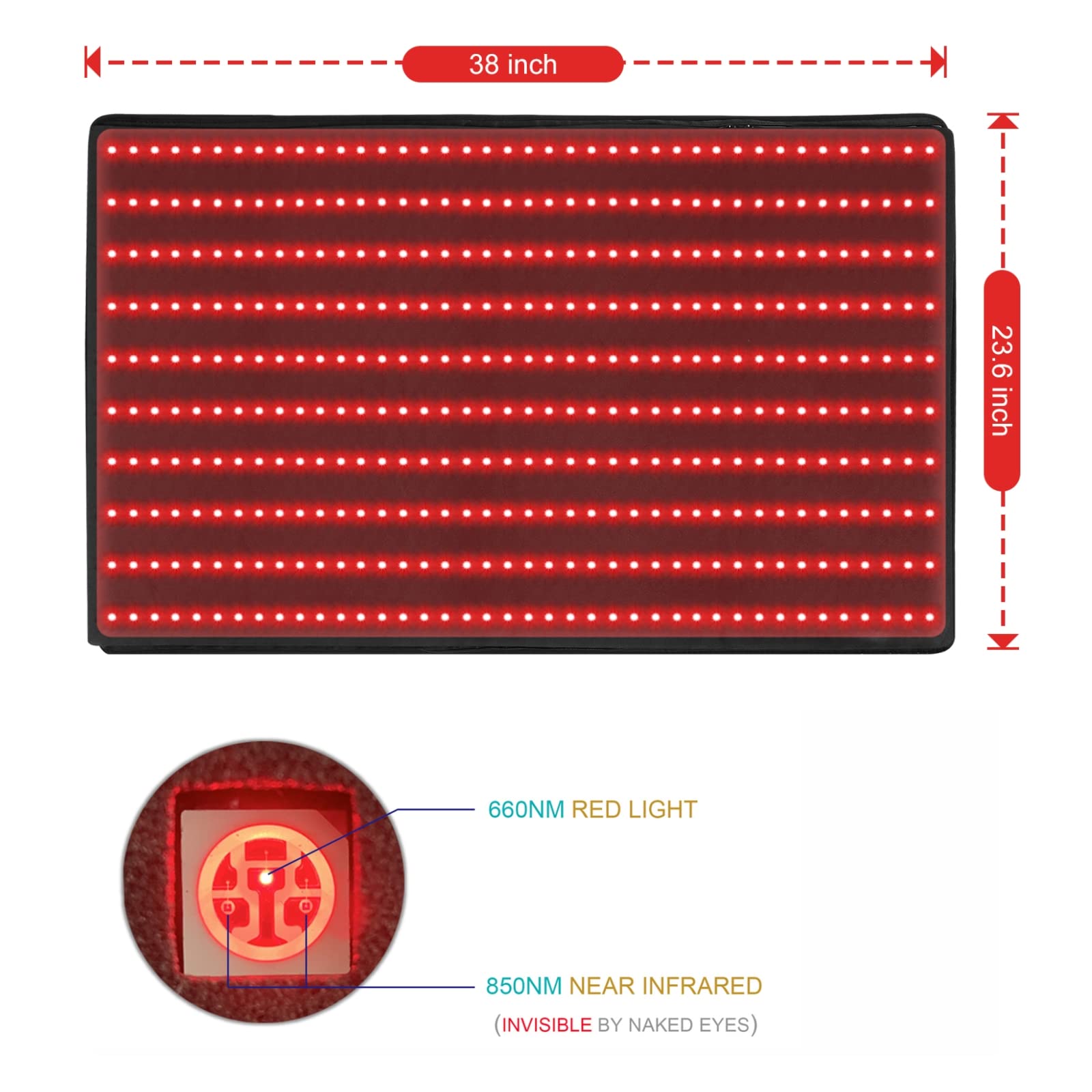 LOVTRAVEL LED 850nm infrared lights for deeper reach and focus.