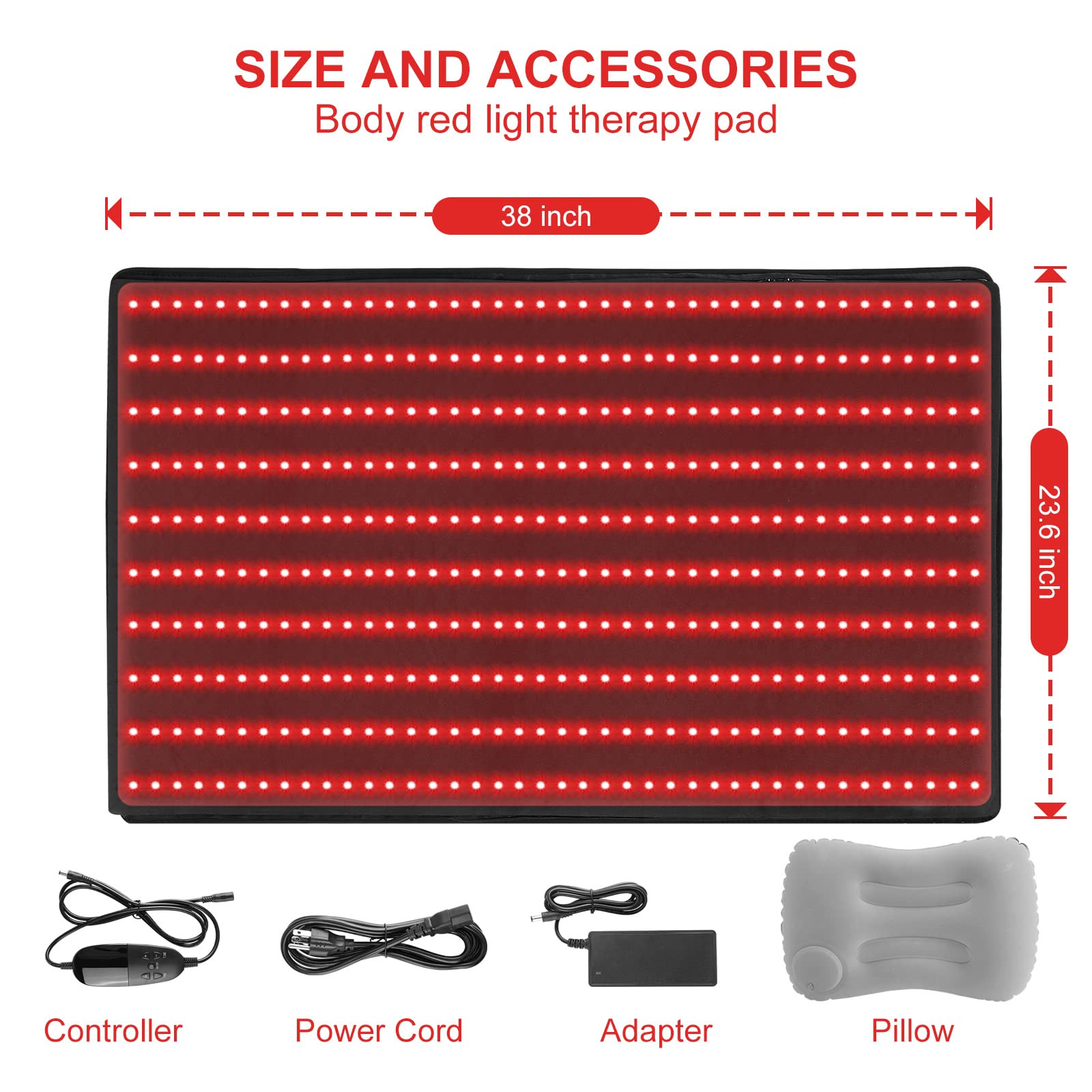 LOVTRAVEL mat offers 5 brightness levels for customized sessions.