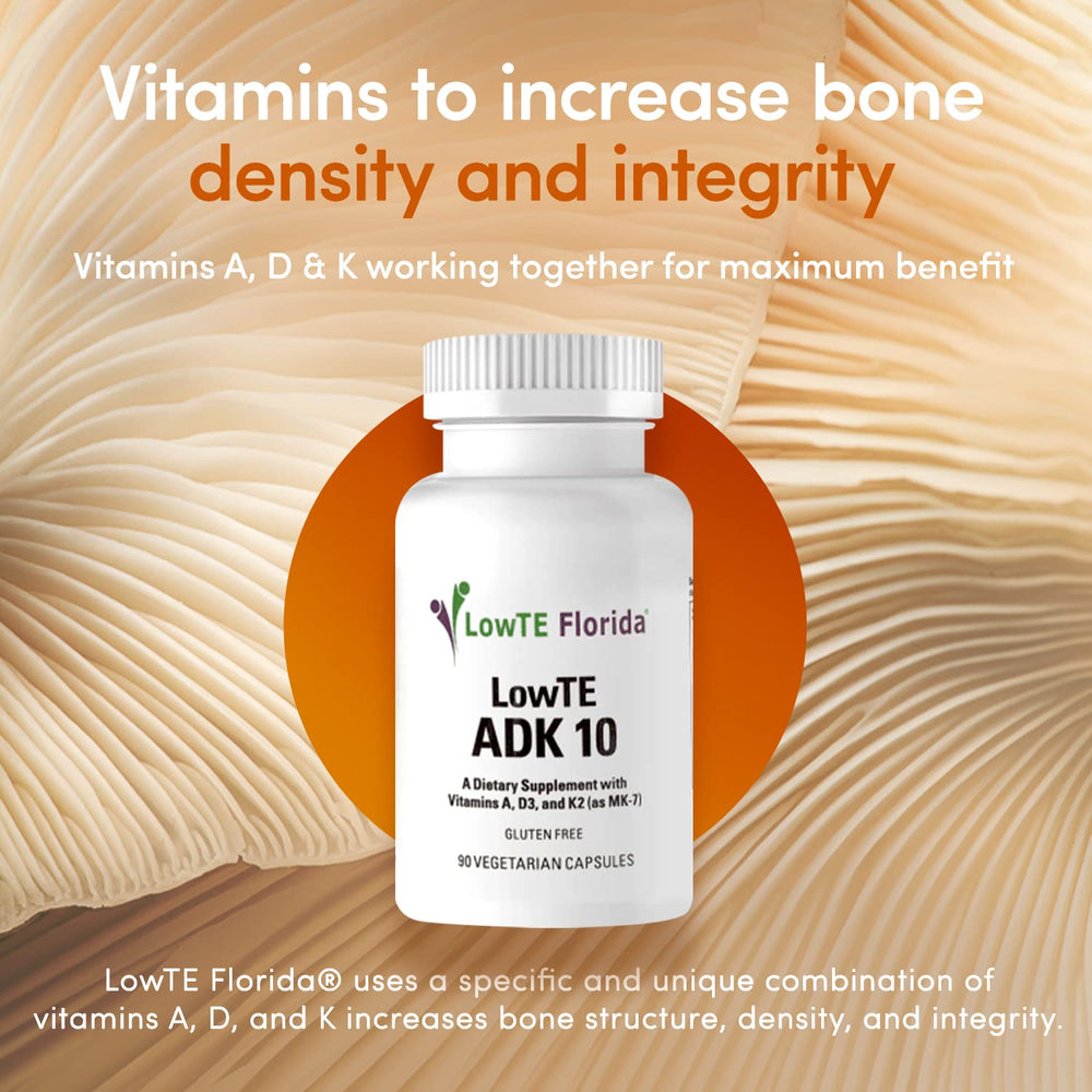 LowTE Florida ADK capsules laid out for a simple daily wellness routine.
