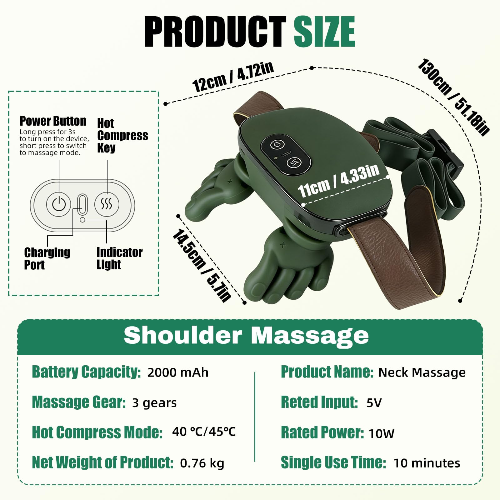 Lrthyonis compact massager suitable for home and office use.