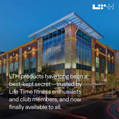 LTH Flex Vanilla scoop in shake glass for post-workout recovery