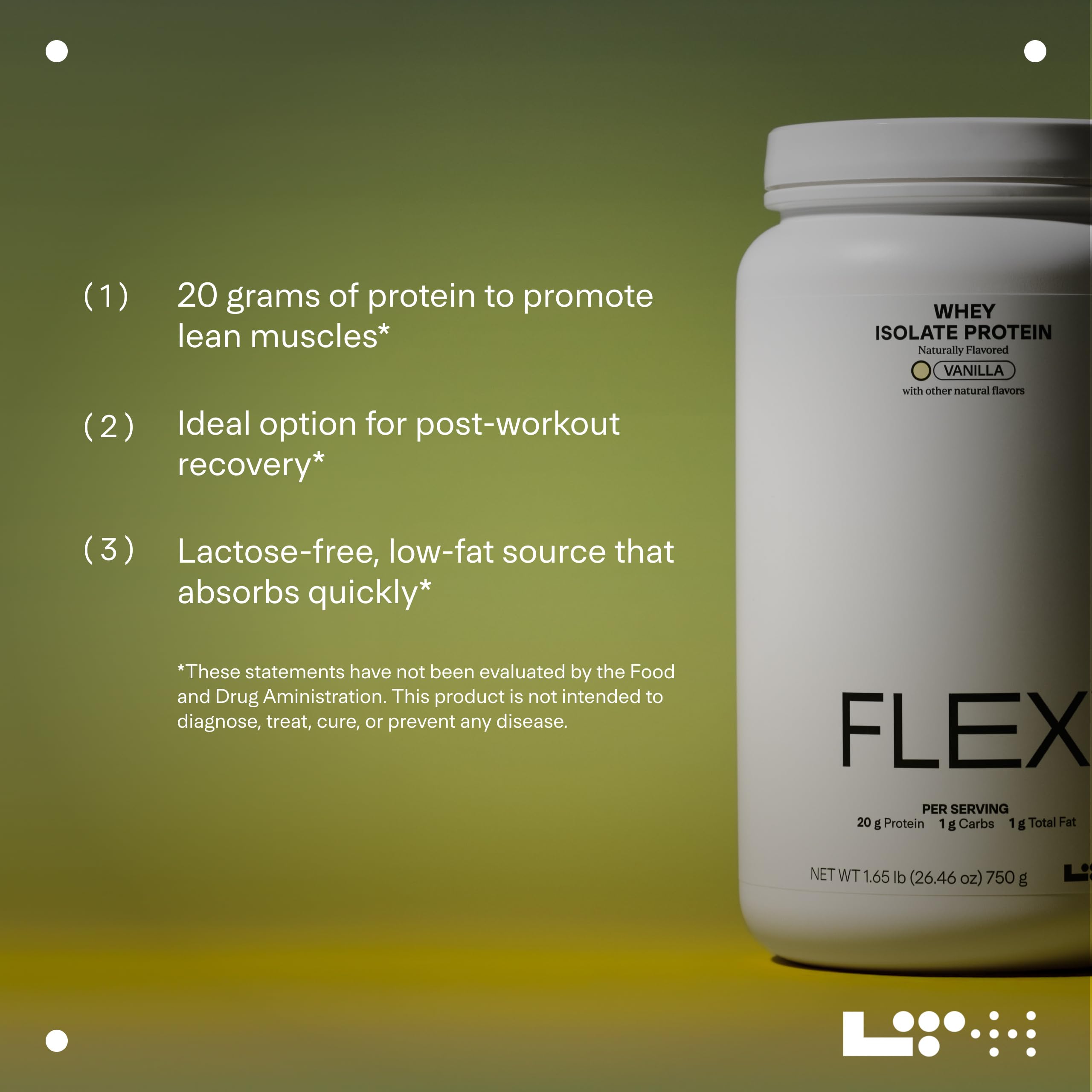 LTH Flex Vanilla serving scoop close-up for high-protein support