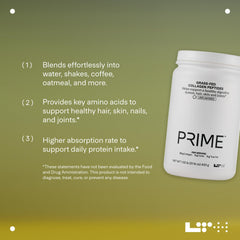 LTH Prime Collagen Peptides shake shown as a versatile mix-in