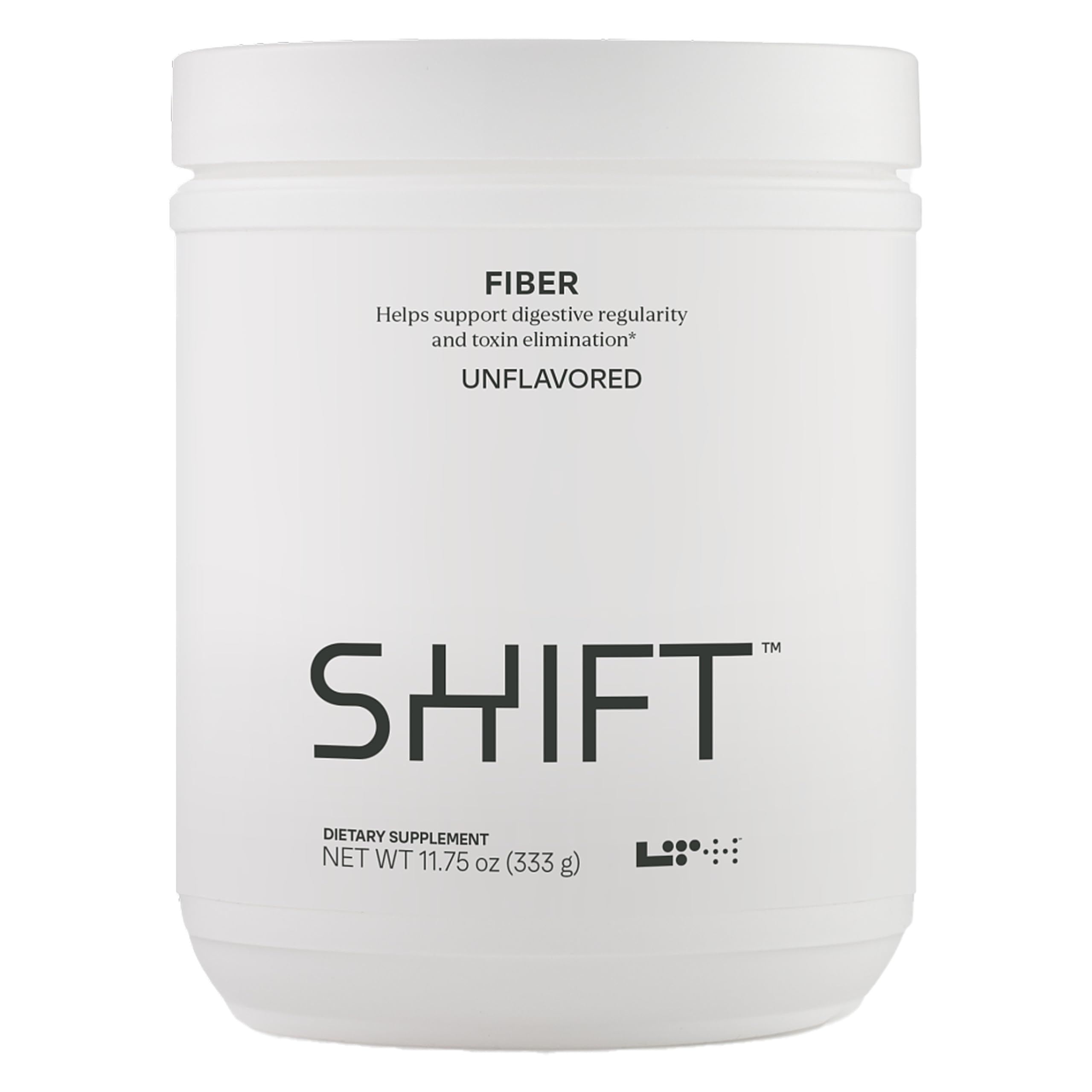 LTH Shift bottle front view with unflavored prebiotic fiber for daily digestive support.