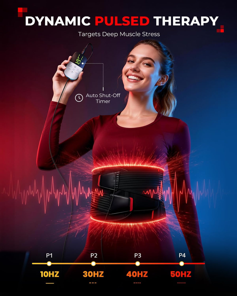 LTW belt centered on the shoulders for upper body relief