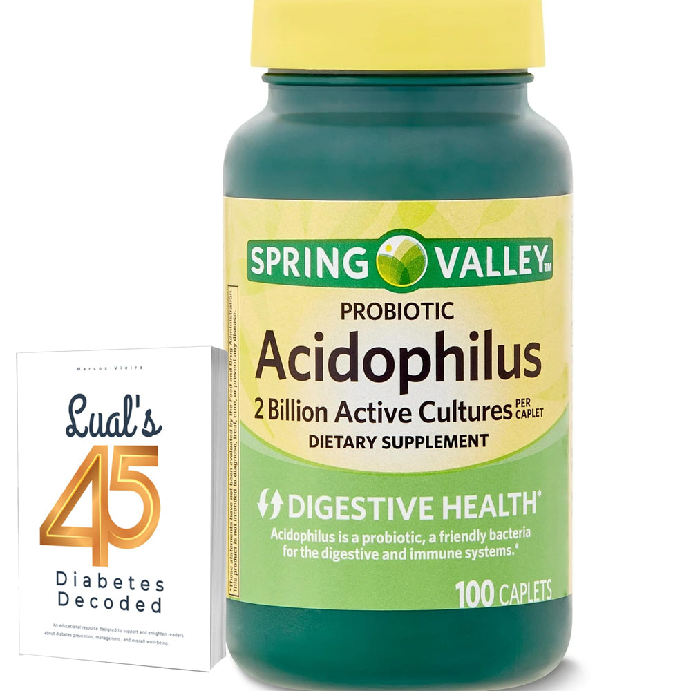 LUAL Spring Valley Acidophilus bottle cap promoting digestive balance with probiotics.