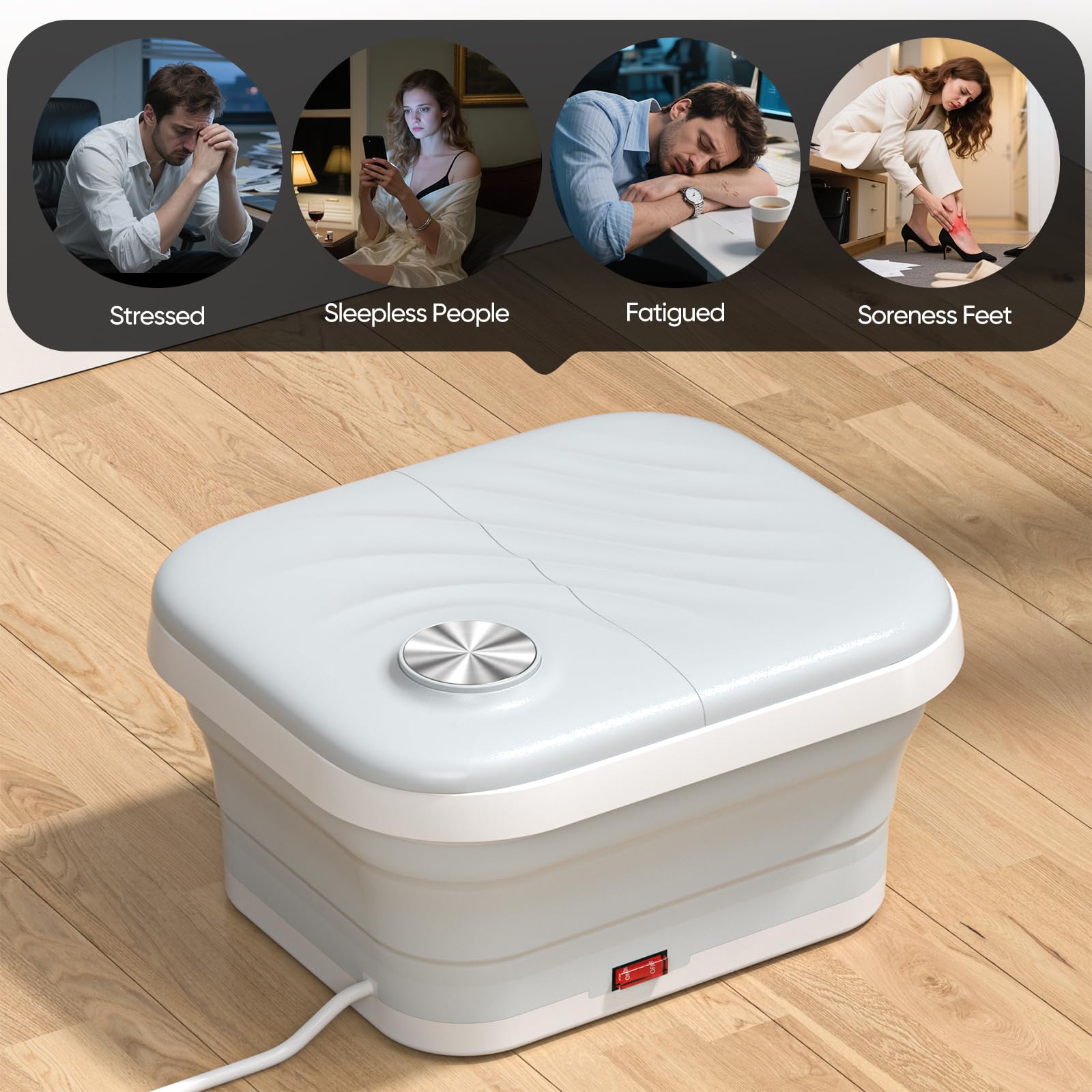 LUBBYGIM foot spa plug-in design for easy everyday use