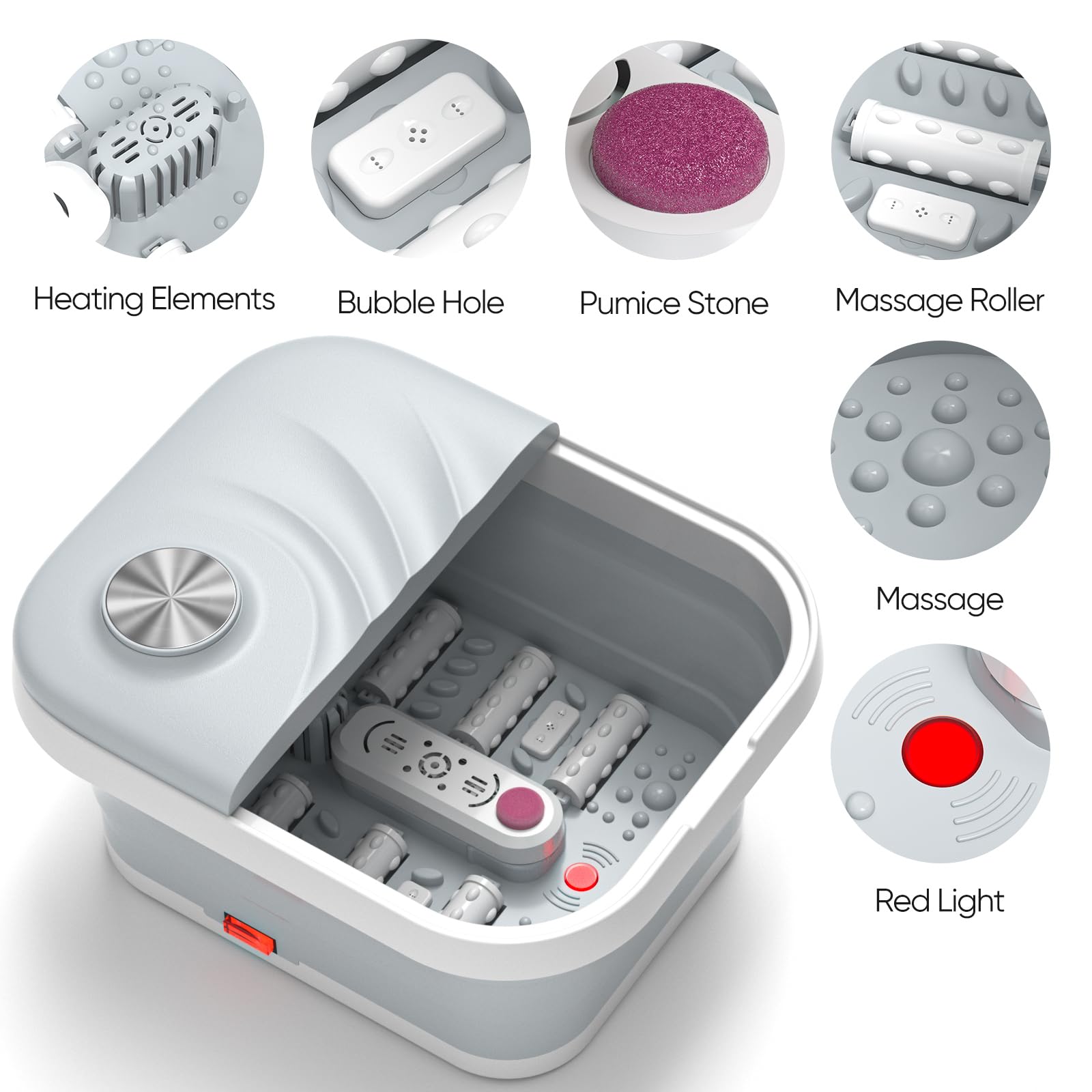 LUBBYGIM foot spa with pumice stone for pedicure care and smoothing