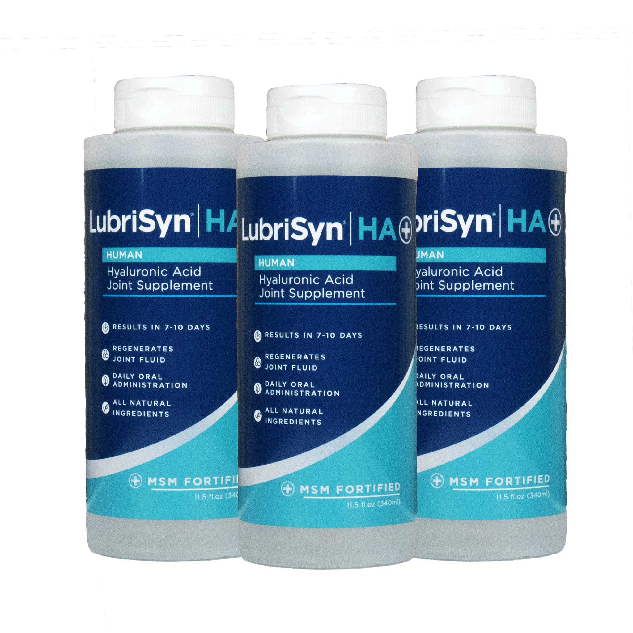 Lubrisyn HA bottle on shelf showcasing daily joint hydration support.