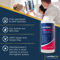 LubriSyn usage with water demonstrating convenient daily supplementation.