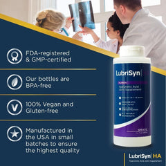 Vegan formula icon on LubriSynHA packaging.