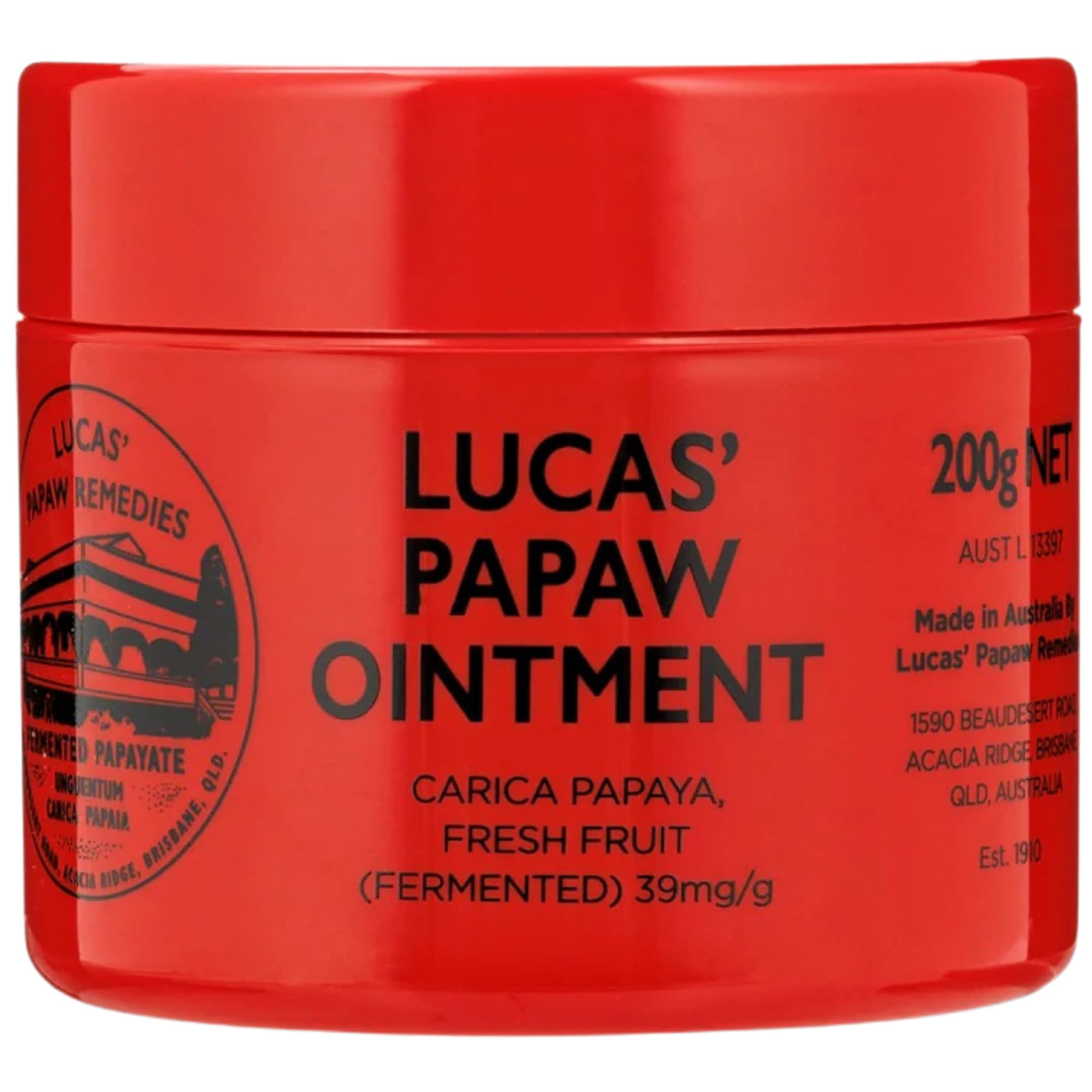 Lucas Papaw Ointment jar close-up for versatile skin care and relief.