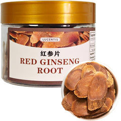 LUCENTIS Panax red ginseng slices for steaming, highlighting aroma and easy prep.