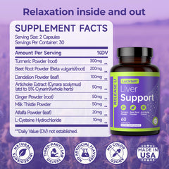 LuckTell Liver Support bottle beside glass illustrating a simple daily routine.