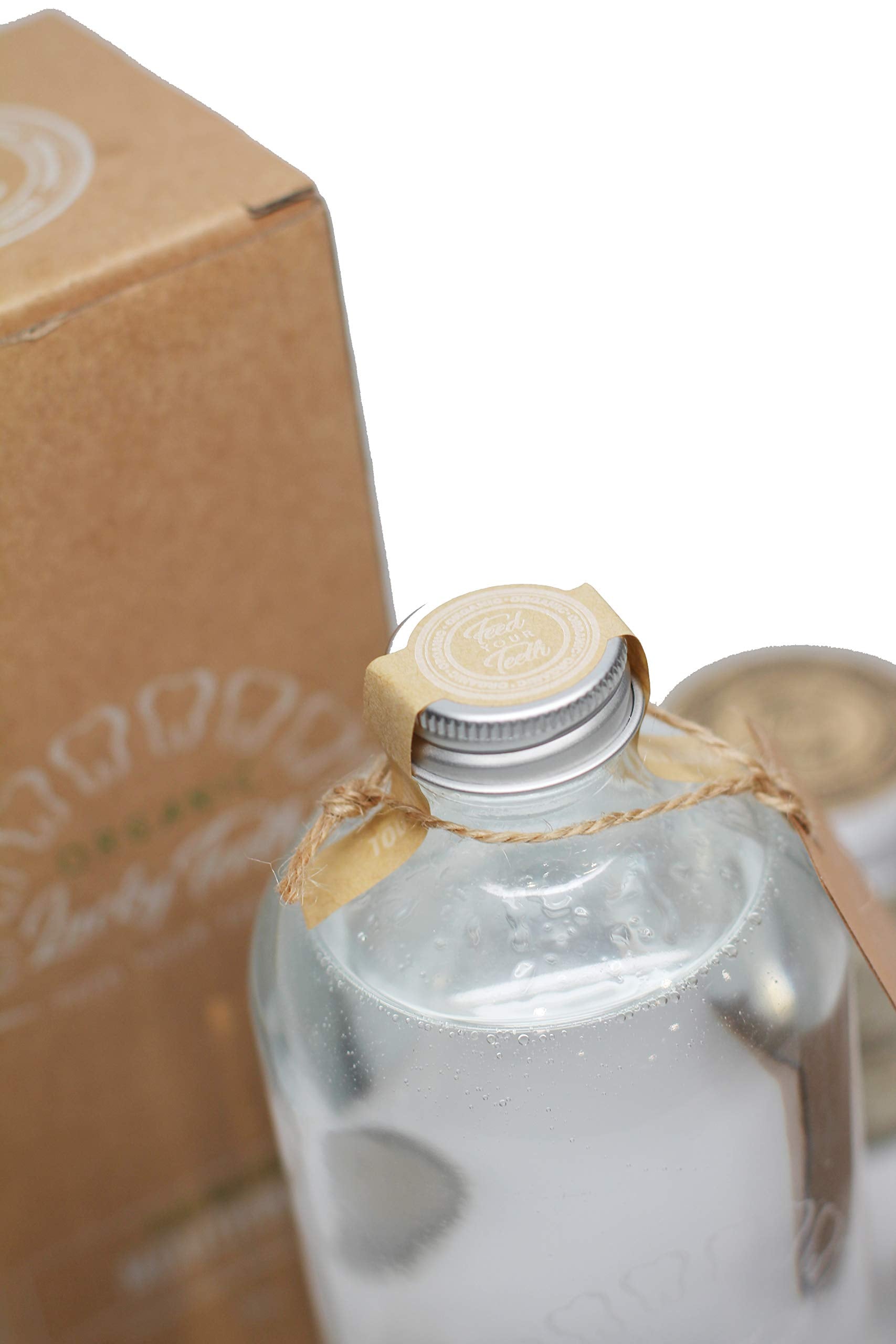 Lucky Teeth glass jar 16oz highlights sustainable packaging.