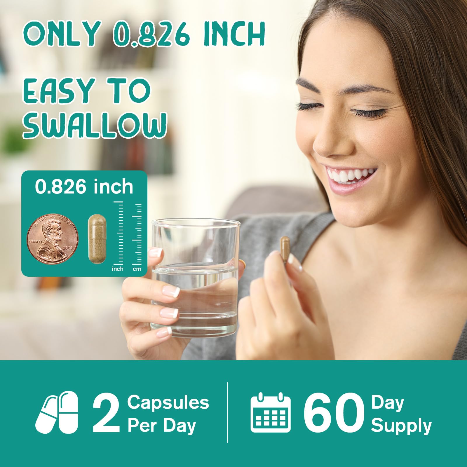 LUCNVEM Cortisol supplement packaging highlights 60-day vegan supply.