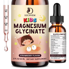 LUCNVEM kids magnesium glycinate drops bottle for calm bedtime routine