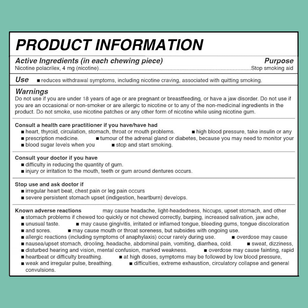 Lucy Nicotine Gum box display emphasizing 100-count value